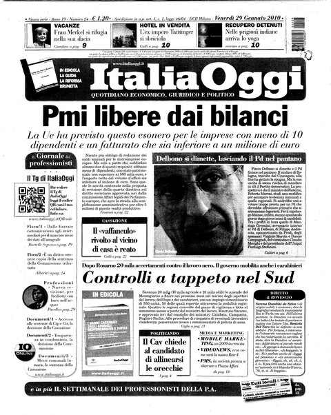 Italia oggi : quotidiano di economia finanza e politica